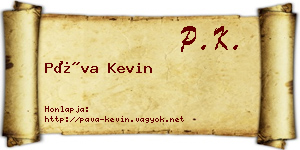 Páva Kevin névjegykártya